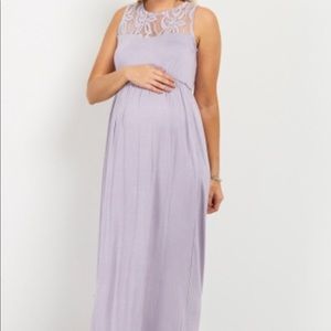 Pink blush maternity maxi dress